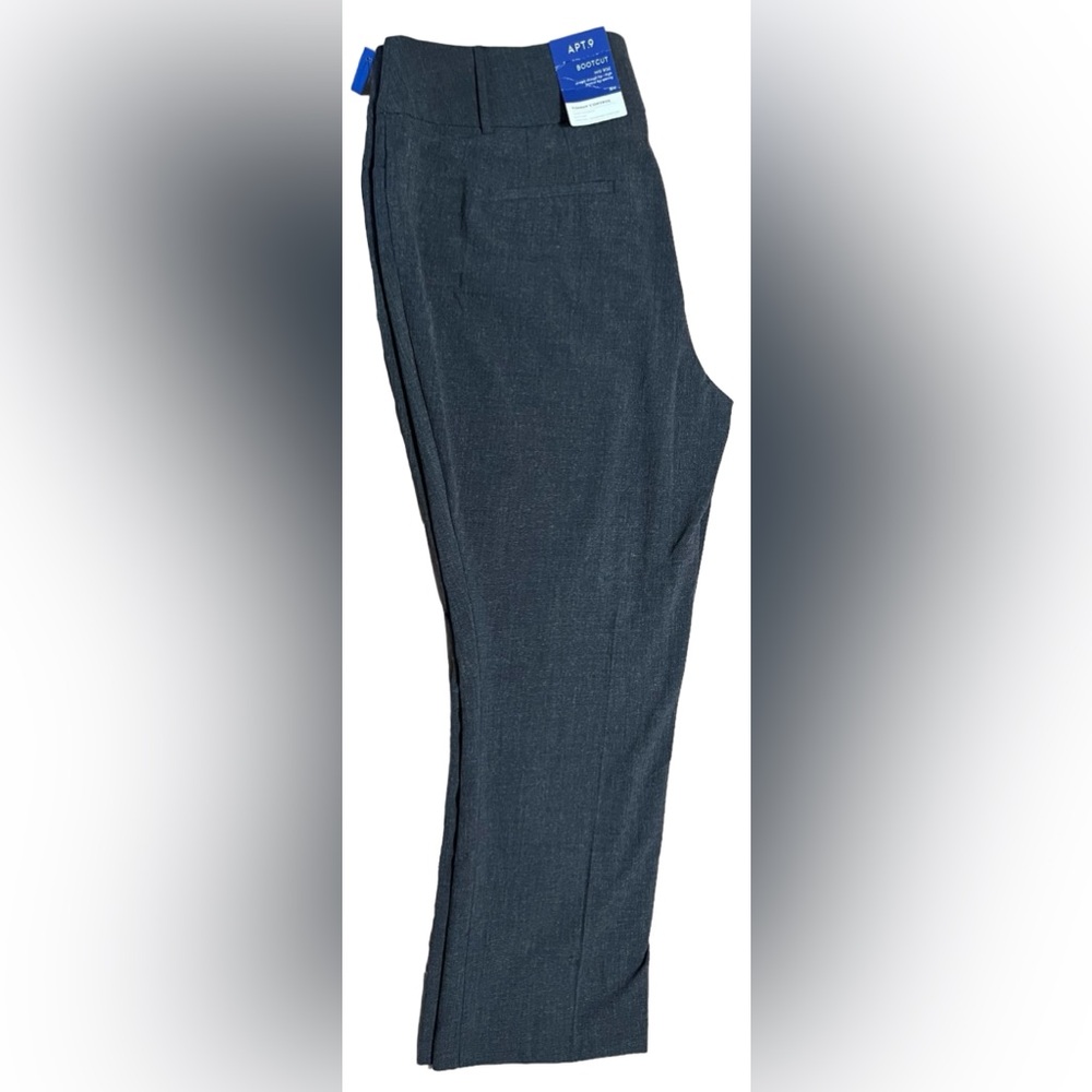 Apt.9 Women’s Heather Navy Bootcut Mid Rise Tummy‎ Control Dress Pant Size 18 W